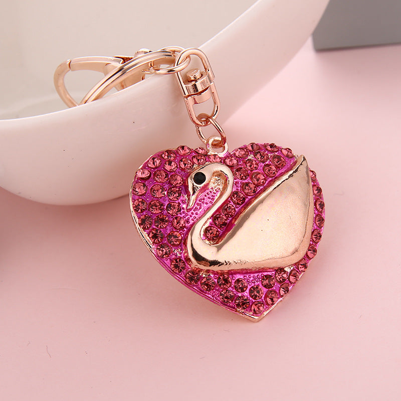 Wholesale Rhinestone Painted Love Metal Keychain